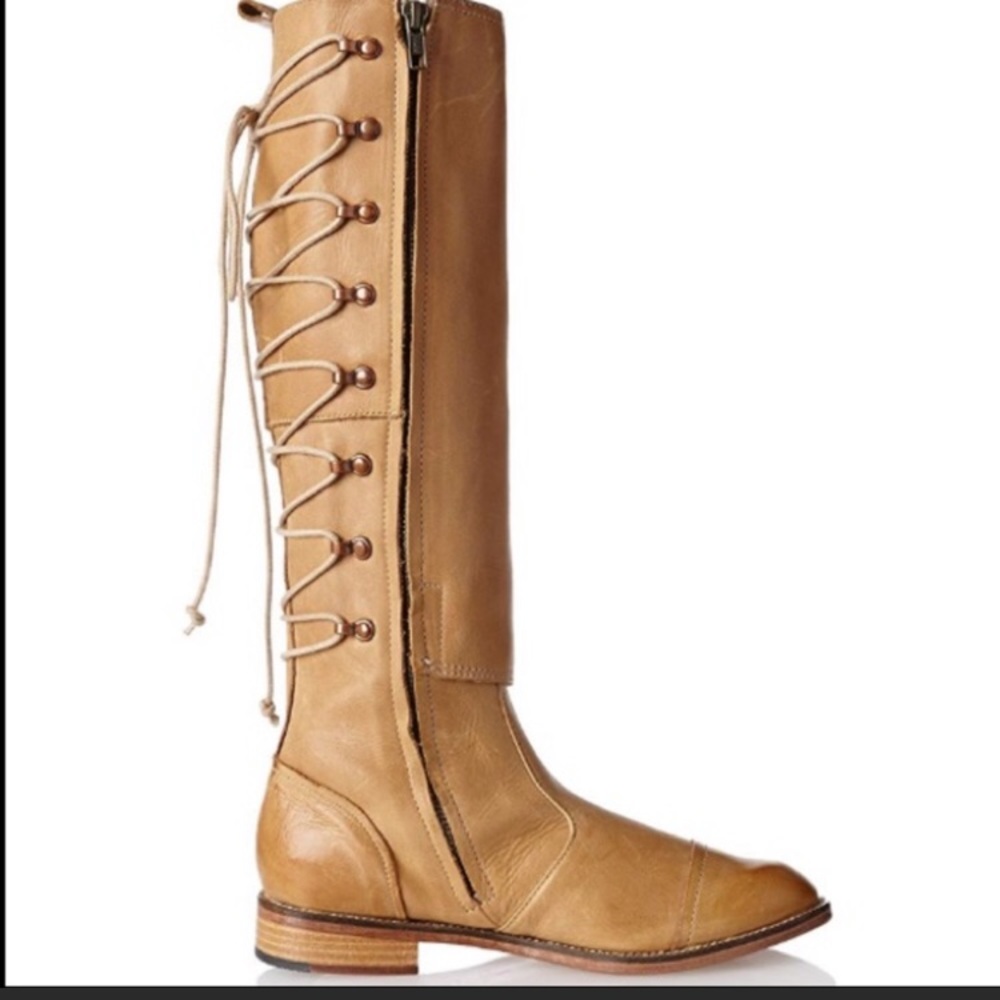 Leather J Shoes Countess lace up knee high boots